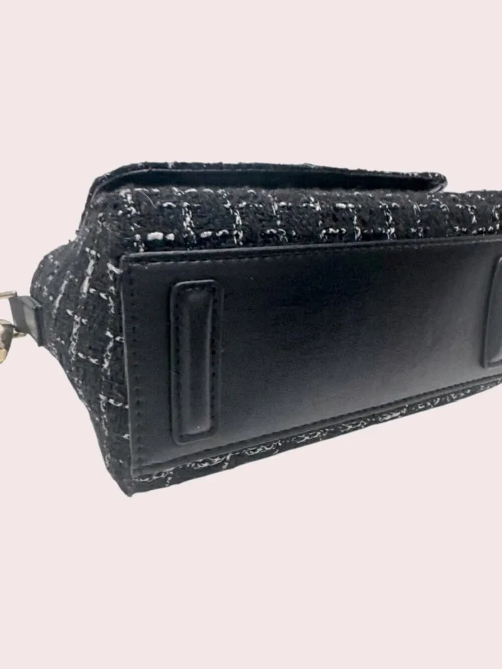 Jason Wu Mini Tweed Top Handle Crossbody Bag Black Lurex Woven Texture - Picture 12 of 15